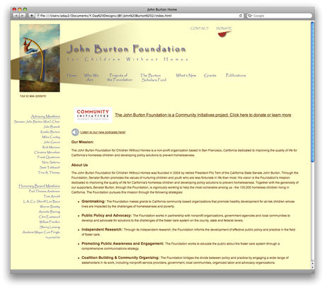 John Burton Foundation Website Original